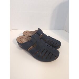 HARENCE Blue Clogs Women Mules Shoes: Comfortable Dressy Closed Toe Size 10‎ NEW